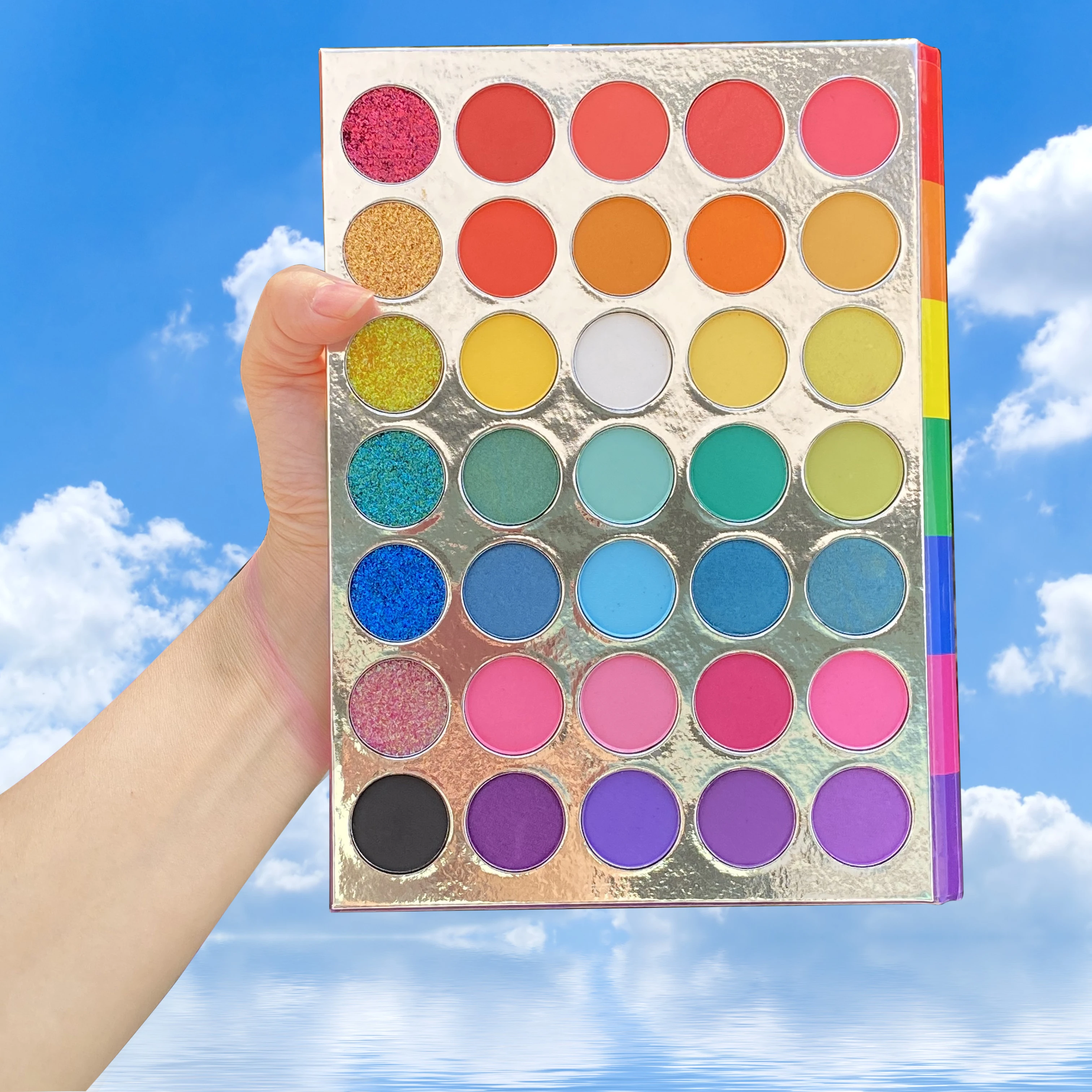 

High Pigment 35 Bright Colors Eyeshadow Makeup Palette Set, 35 color matte shimmer glitter