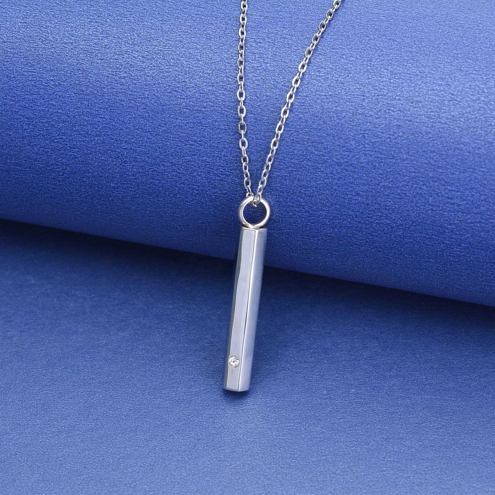 

Memorial ashes keepsake cremation jewelry 925 sterling silver bar urn ash pendant necklaces