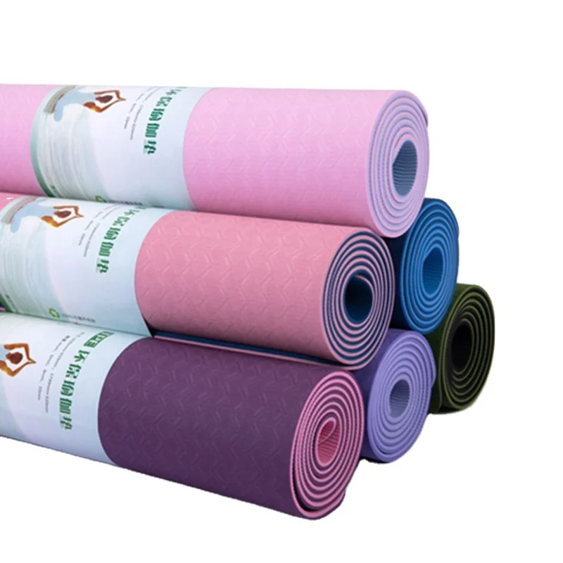 

Cheap Price Wholesale 6mm Thick Double Color Non Slip Exercise Eco Friendly TPE Yoga Mat