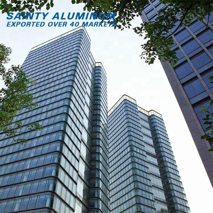 
Commercial high rise building aluminum curtain wall system with tempered glass 