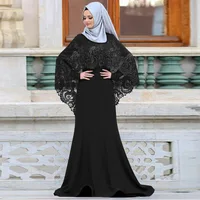 

Autumn lady abaya Turkey Lace Shawl Two-piece Skirt Dubai Set Islamic Clothing Long Skirt