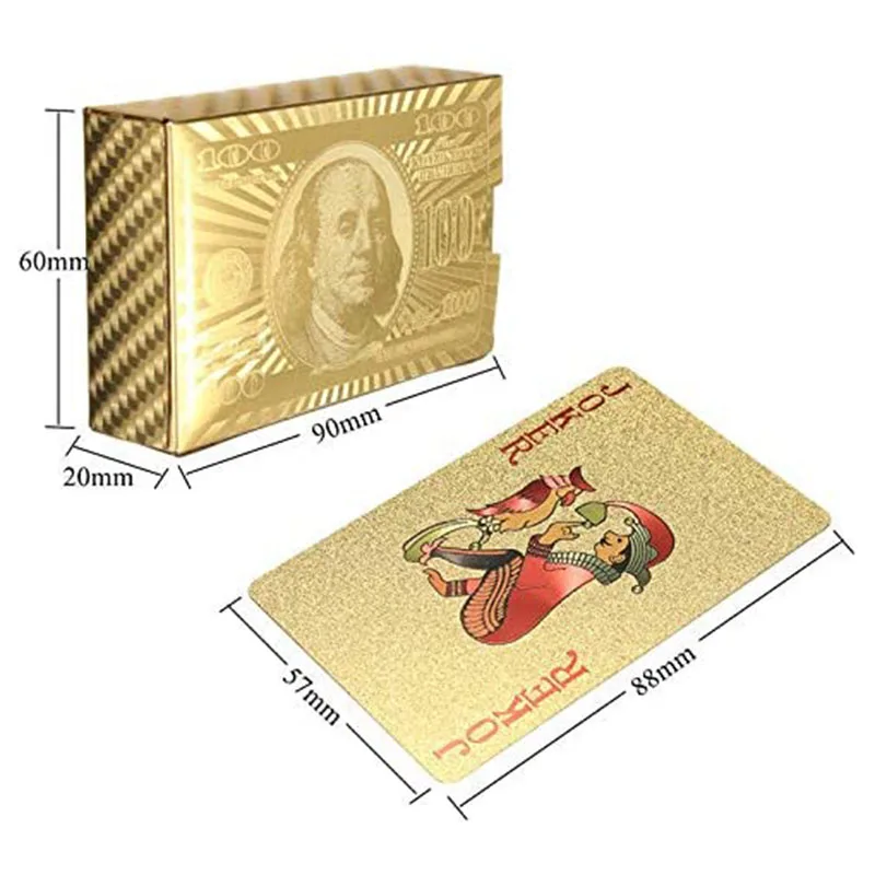 

Wholesale Custom Waterproof Plastic Pvc Gold Playing Cards, Custom color accepted