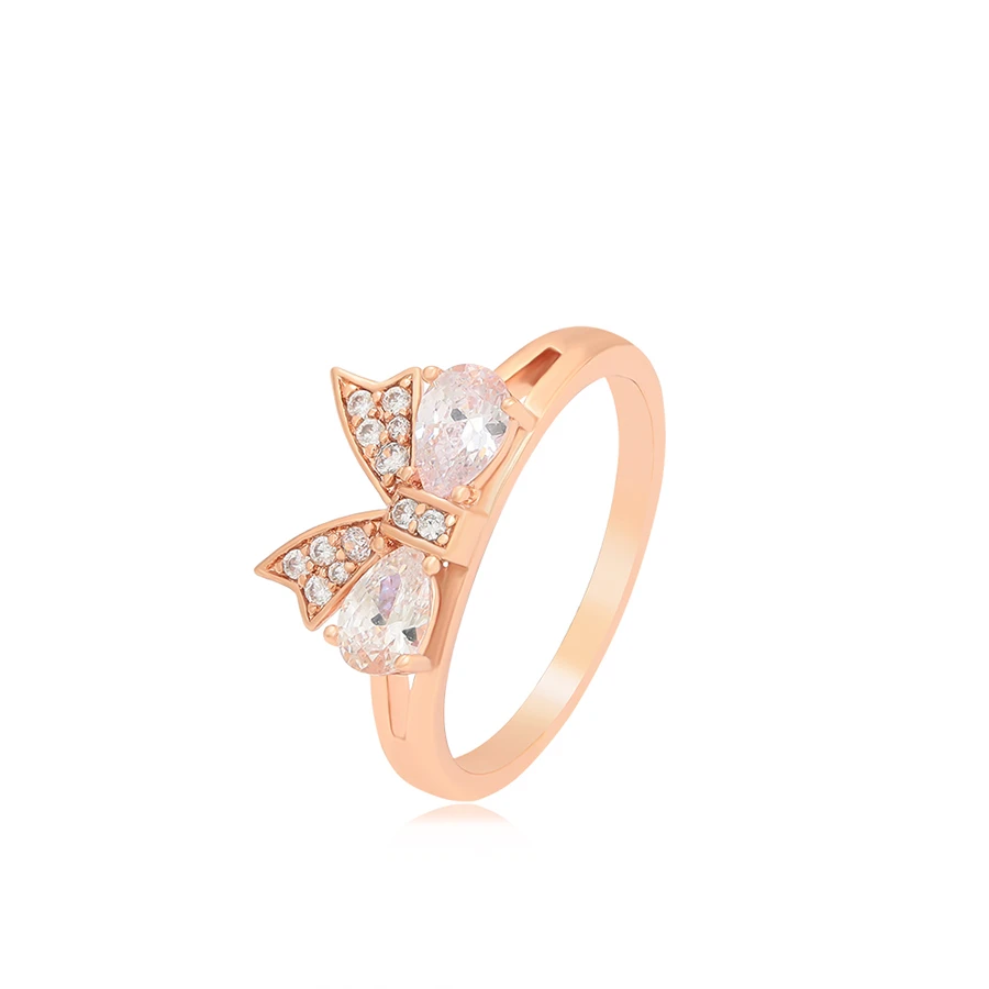 

A00912631 Xu Ping jewelry exquisite bow set with diamond rose gold senior feeling to send girlfriend gift ring