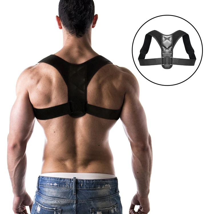 

2021 Body Clavicle Adjustable Back Support Straightener Orthopedic Back Support Belt, Black