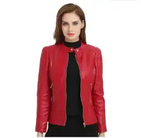 

Fashion Woman Short Motorcycle Pu Leather Women Basic Jackets Autumn Large Sizes Outerwear