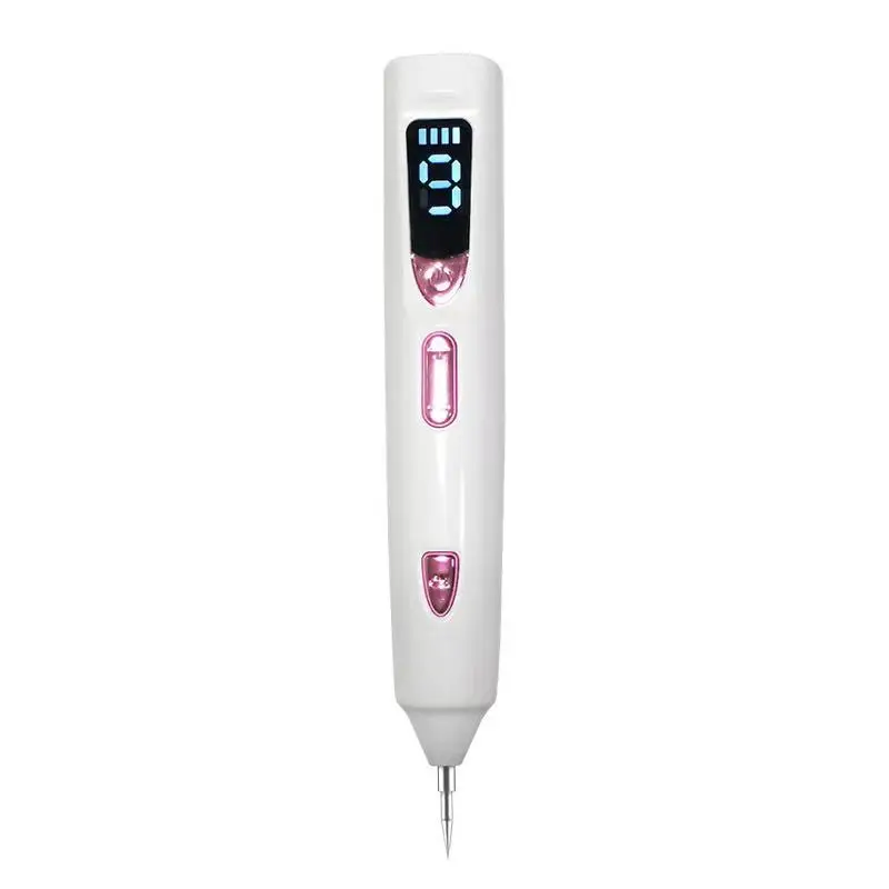 

LCD 9 speed level beauty mole laser spot removal pen beauty plasma pen, White