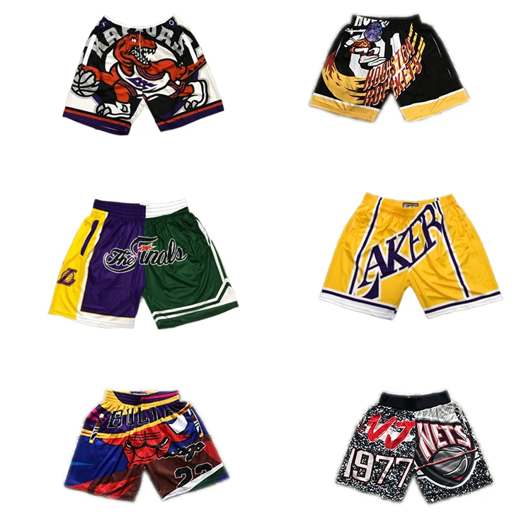 

2022 New Trends Hot sale Custom Logo Mesh Print Flower Men Magic Polyester NBA-Team Vintage Just don Basketball Shorts