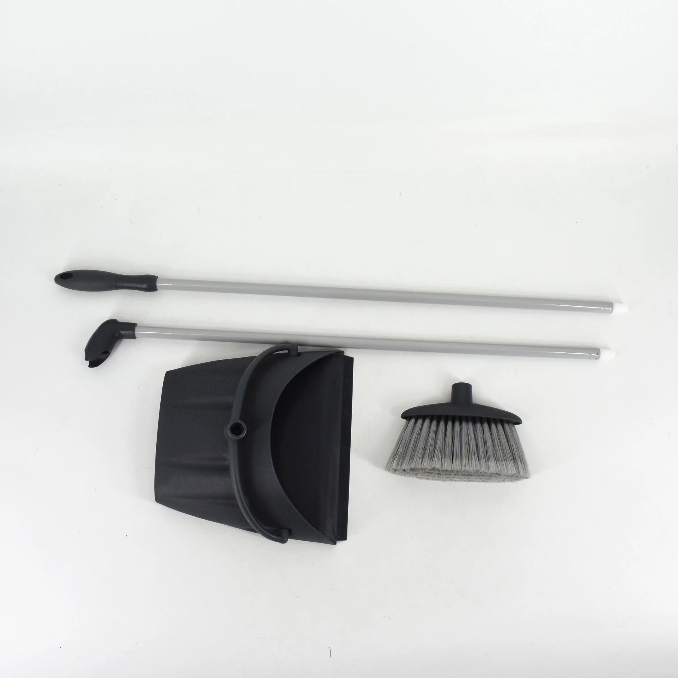 
superior plastic metal long handle folding broom and dustpan set 