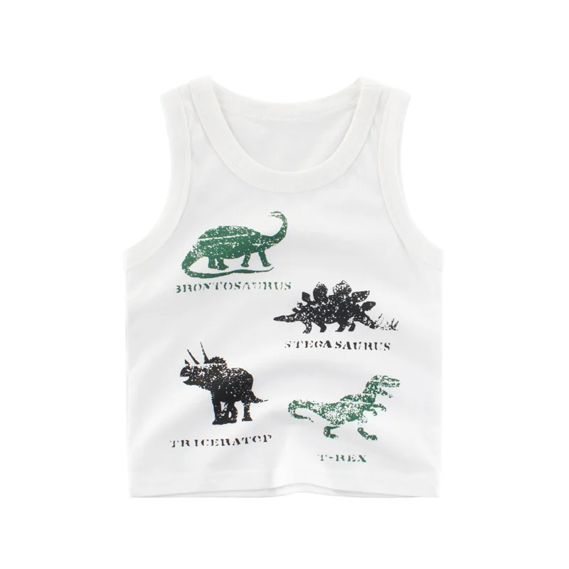 

New Style Kids Sleeveless T Shirt Fashion White Cotton Baby Boys' Tank Tops
