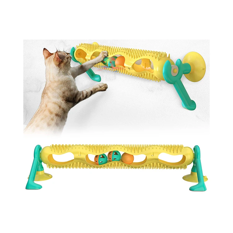 

Hot Selling Suction Cup Cat Interactive Training Track Ball Cat Scratching Post Puppy Cat Catnip Toy, Picture shows