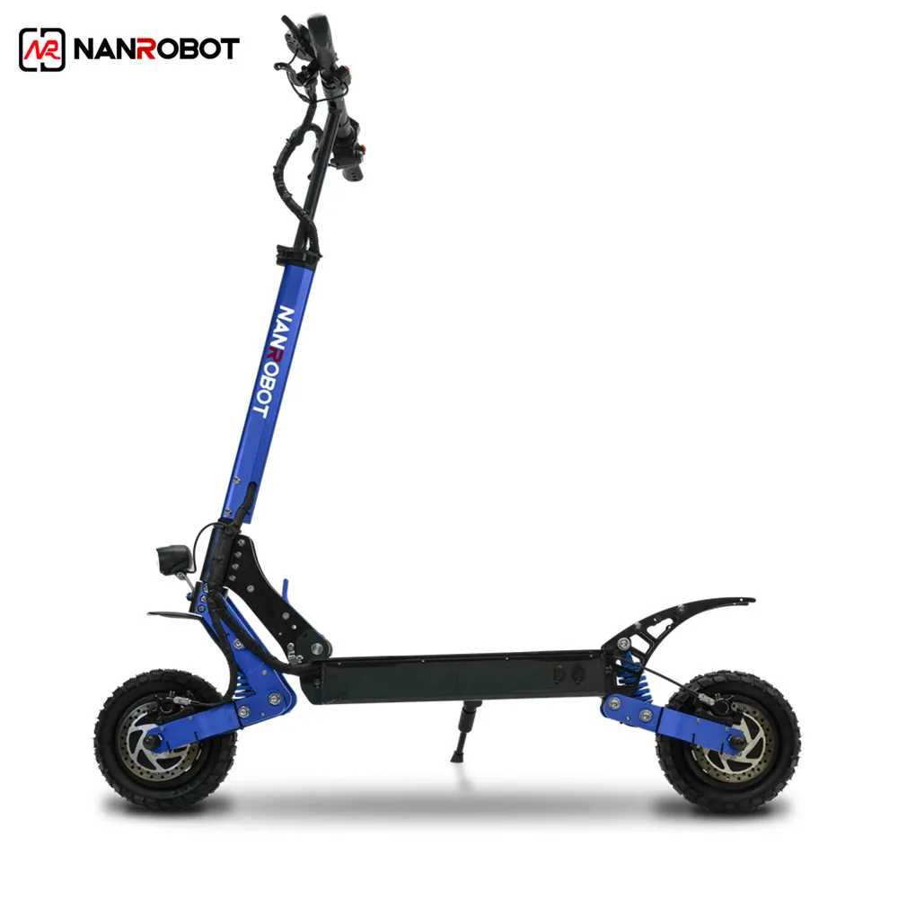 

Nanrobot foldable 2 wheelhigh speed 2000w 52v 65km Motorized Off Road Electric Scooter With Lithium Battery, Black and with red details