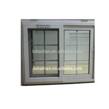 אמריקאי סגנון upvc כפולה אבנט הזזה windows מפעל