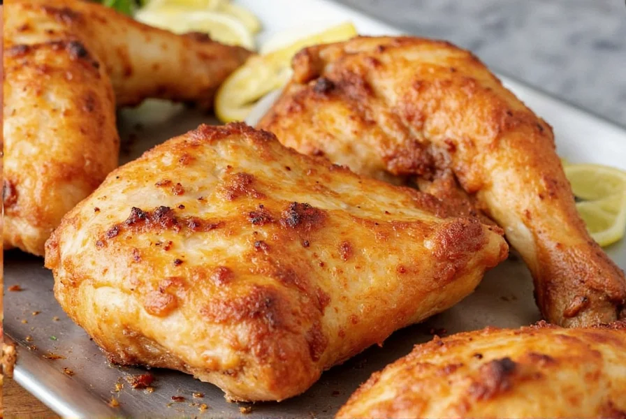 Platter of fried chicken with buttermilk marinade