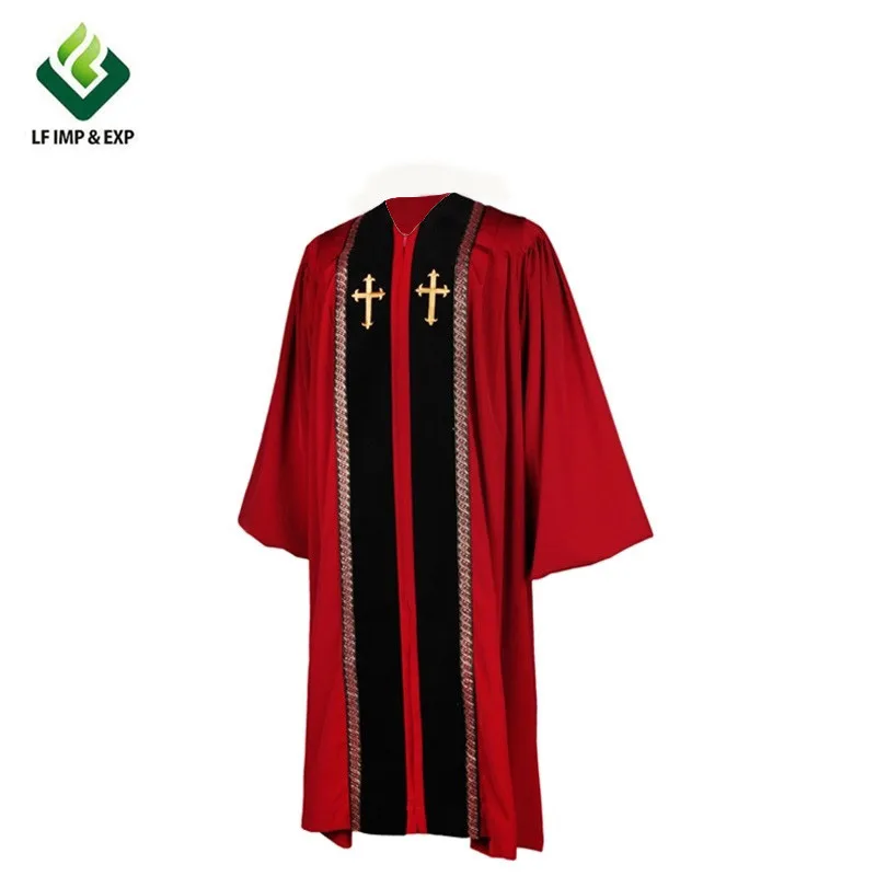

OEM service church choir uniforms wholesale clergy choir robes embroidery