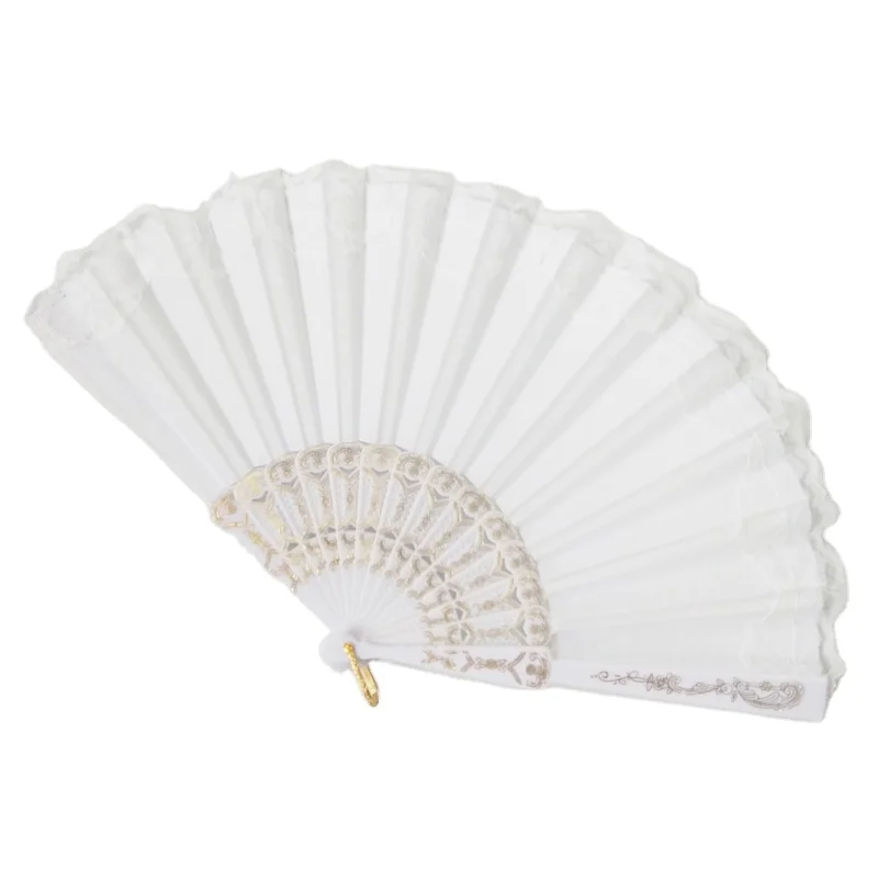 

2021 wholesale fashion new white solid color wedding hand fan, Solid colors