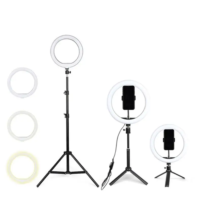 

Sample Free 10 18 inch tiktok phone tripod live lighting led professional live stream makeup selfie Ring fill light stand