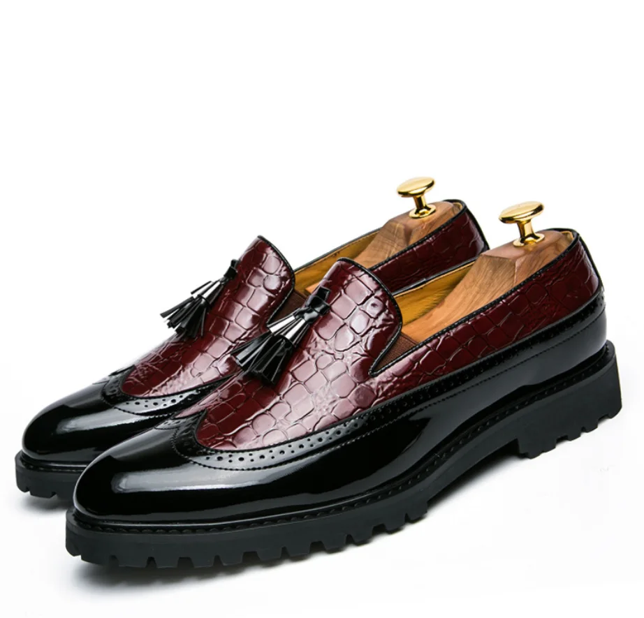 

Men's casual shoes breathable leather loafers office shoes men's driving moccasin plus size 48 fashion tassel shoes