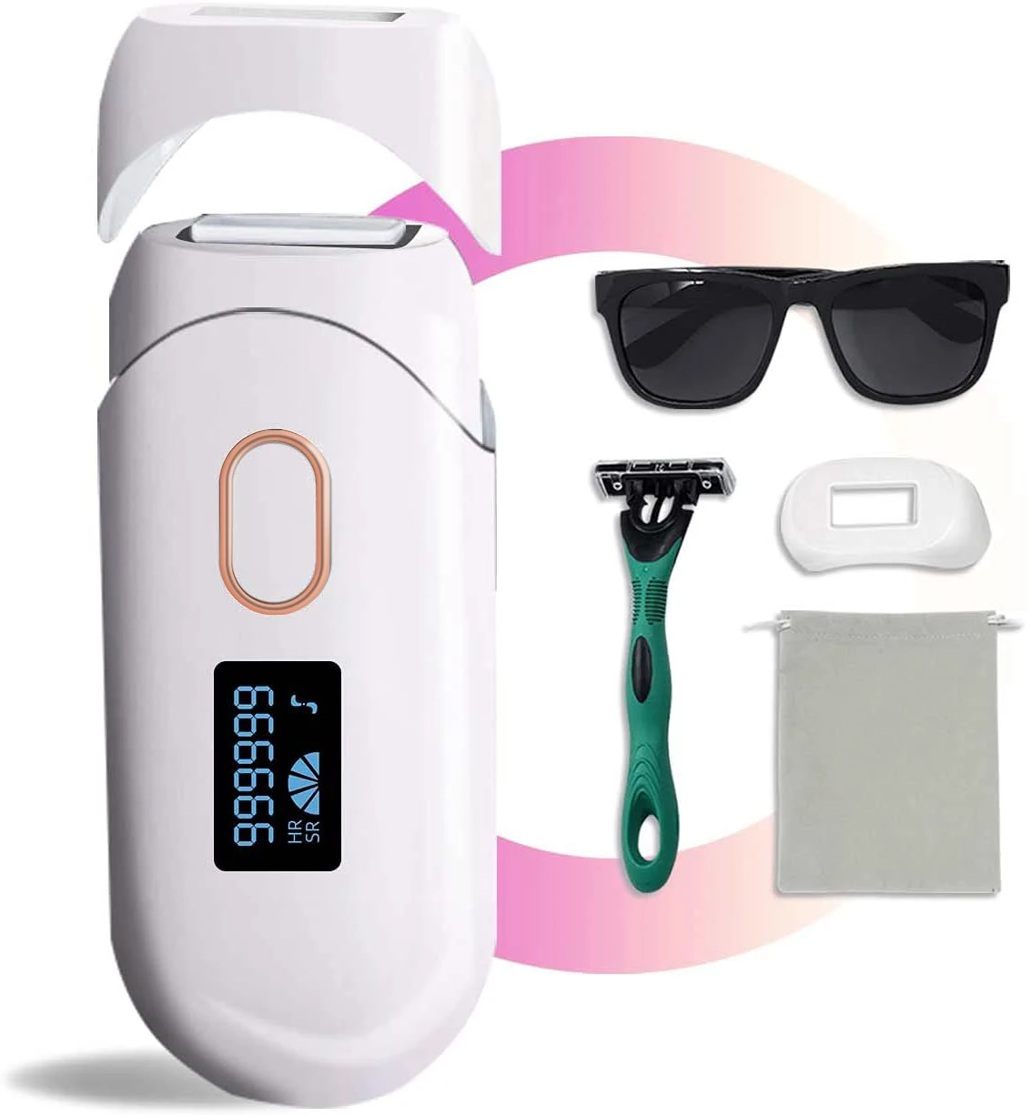 

Semlamp New Hair Remover Machine Mini Ipl Epilator Pulsed Light Laser Hair Removal Device for Home Use, Pure white, luxury green, customized color