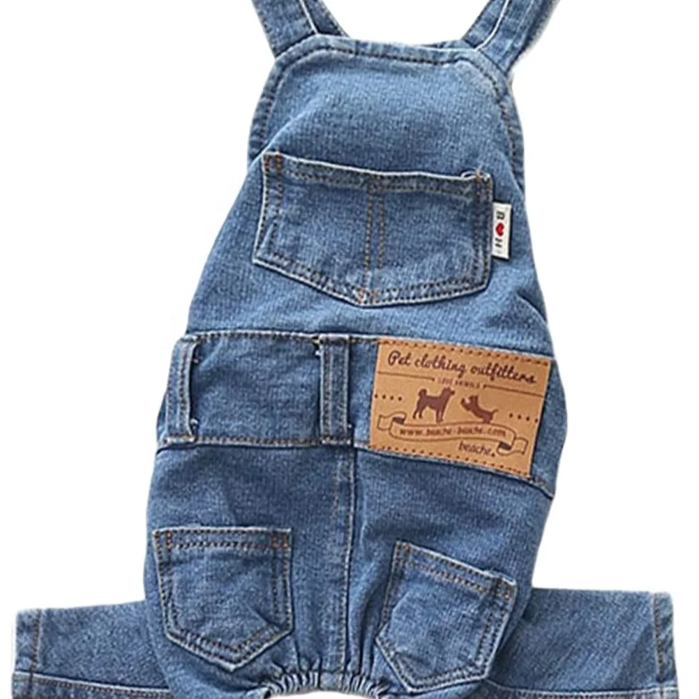 

Drop shipping BoBo Dog Costumes Jean Overalls Clothes Pet Fashion Pants 5 Sizes Optional