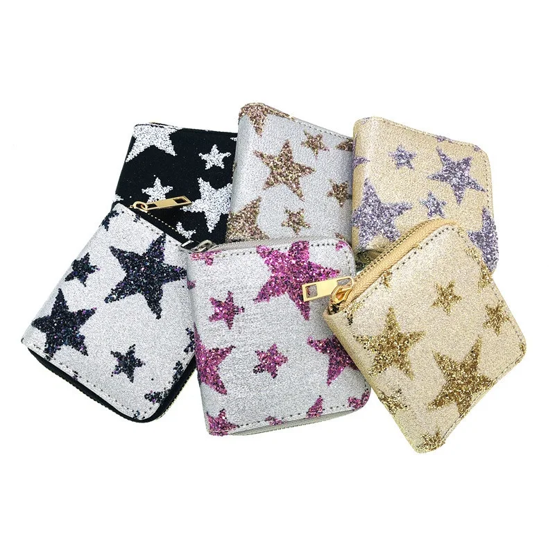 

new spot Ladies' women PU fashion short style single zipper bag girls zero wallet pocket bag factory wholesale