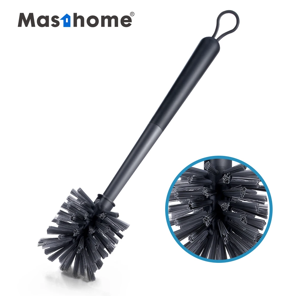 

Masthome silicon handle holder Nylon bristle round baby cleaning water bottle brush