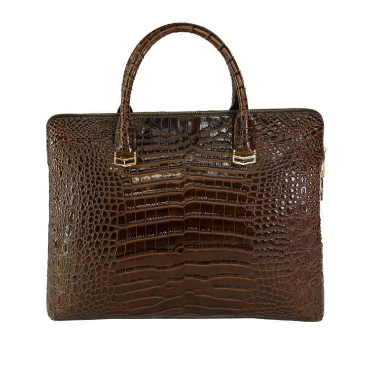 

2021 crocodile leather handbag leather men's business large capacity bag leather briefcase computer bag, Picture