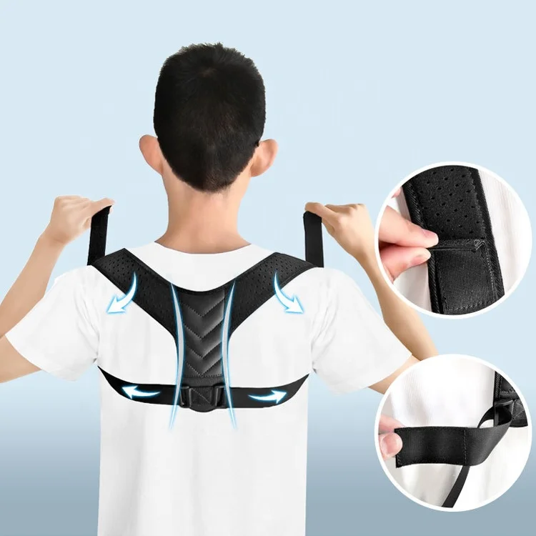 

Pranash Customize Sports Comfortable Adjustable Back Brace Back Support Belt Corrector De Postura, Black