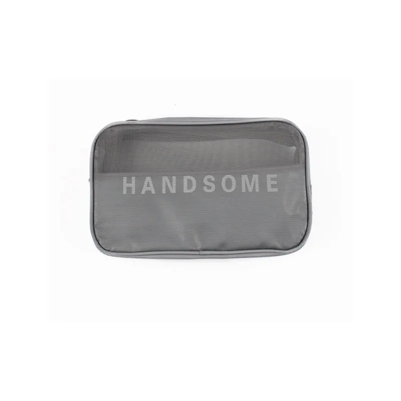 

Large Gary Waterproof Custom Private Label Travel Stitch Mesh Cosmetic Bag For Daily Toiletries Accessories Purse Bag