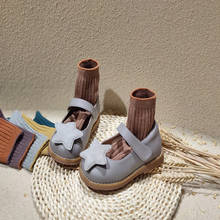 

Girls' shoes spring 2021 new fashion soft sole five-pointed star single shoes