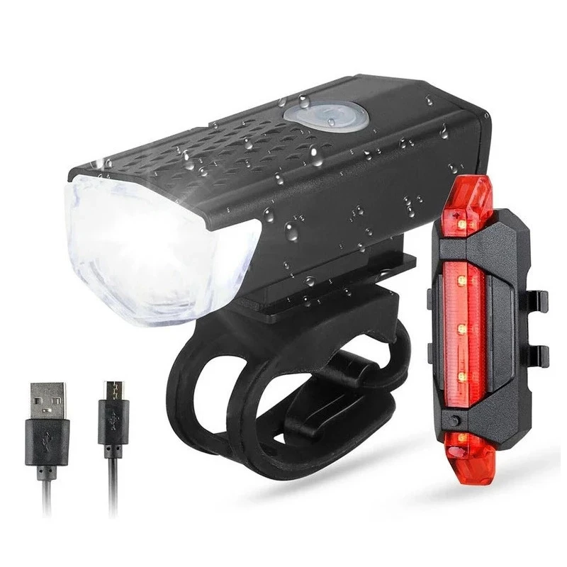 

JETSHAKR Hot sales Bike Front Tail Light Usb Charging Waterproof Headlight Bicycle Light Set