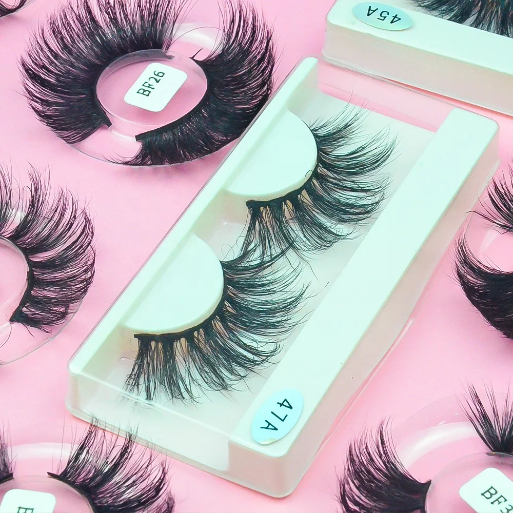 

JC Siberian Real False Wispy Fluffy Full Strip Mink Lashes3d Lashes Wholesale 5d 25mm Mink Eyelash Vendor