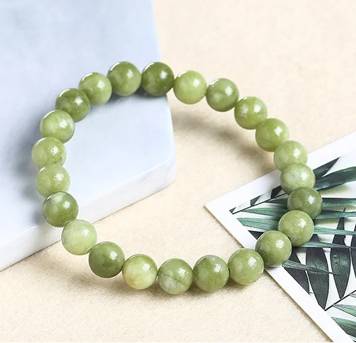 

4MM-10MM Manufacturers Direct Supply Green Jade Bead Bracelet Gemstone Round Beads Stretch Bracelet for Women Men