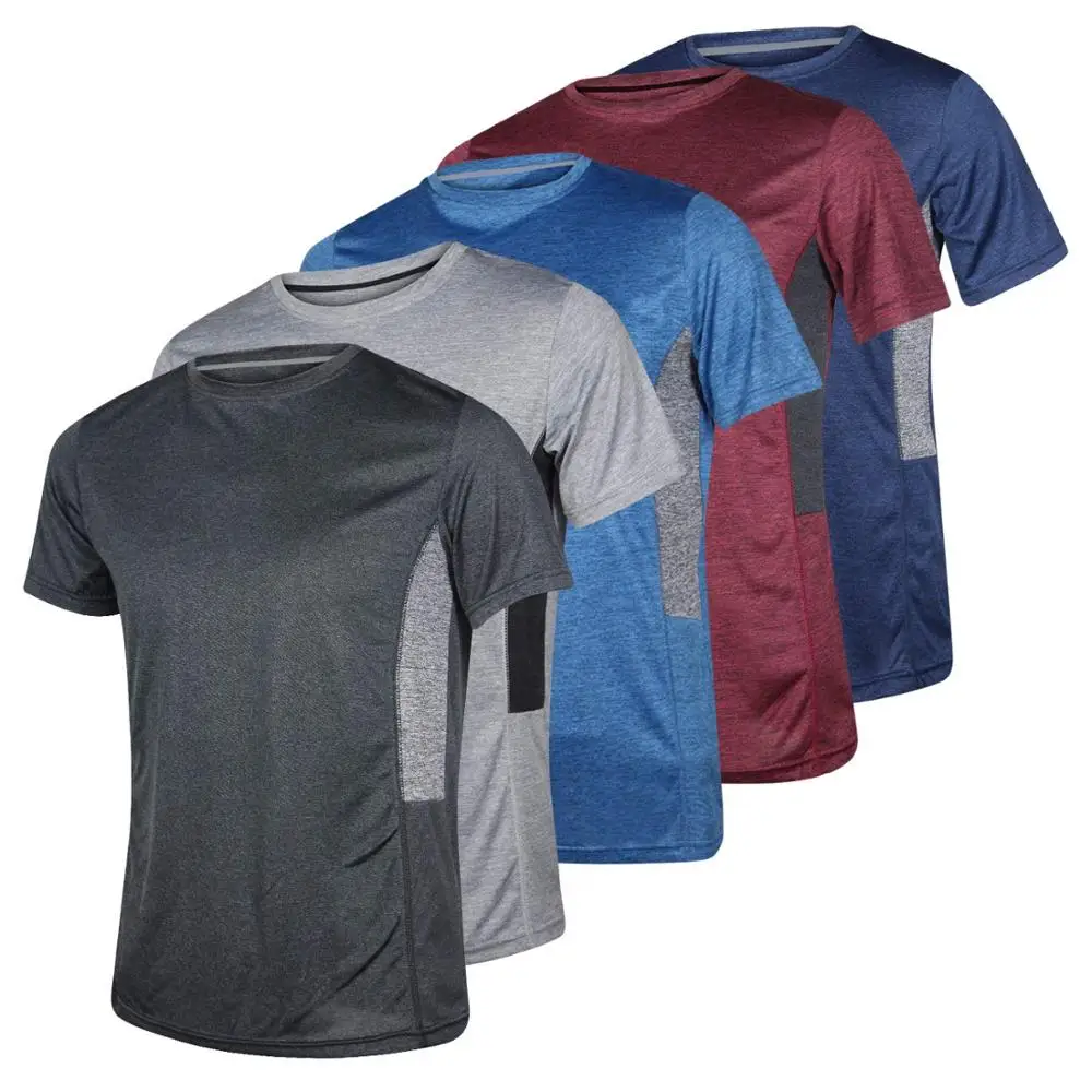 

90% polyester 10% spandex t shirt slim fit workout blank tee shirt homme, Customizable