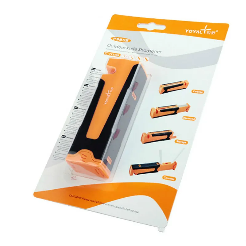 

Taidea Multifunctional Sharpener Outdoor Ceramic Portable Knife Knife Sharpening with 2 Rob TY1406, Orange