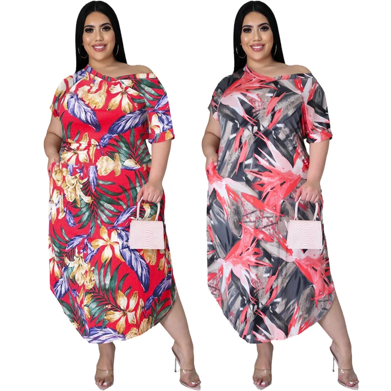 

women Outfits Long Sleeve loose casual Women print big size Dresses Plus Size 4XL 5XL Vestidos, Picture