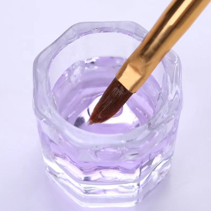 

Crystal Glass Acrylic Acrylic Powder Liquid Nail Cup Dappen Dish Lid Bowl Cup Holder Equipment Nail Tools, Clear