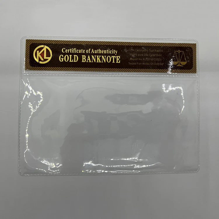 

KL clear display bag plastic sleeves for cards banknotes currency