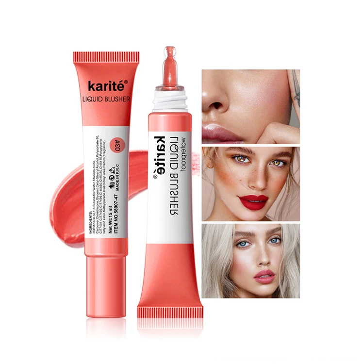 

High quality nature liquid blush private label waterproof makeup cream liquid rose blush pink