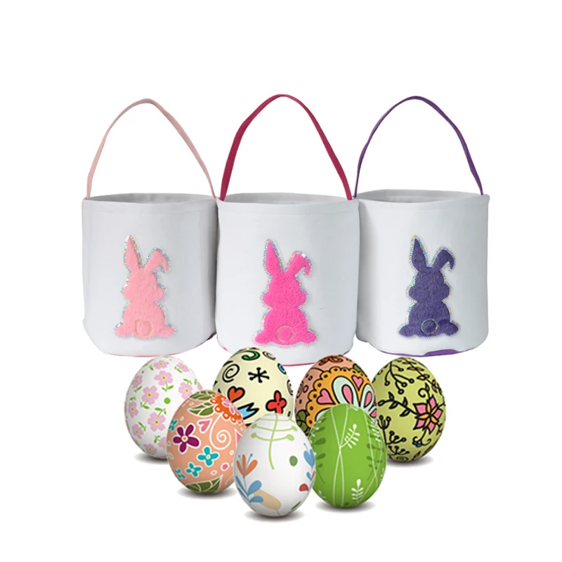 

Lovely Bunny Eggs Toy Easter Bag Handbags Rabbit Easter Basket Buckets For Kids Party Tote Decoration