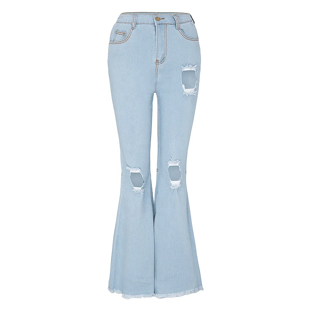 

Designing Picture Casual In Half Loose For Knit Denim Fashion Types Stretchable Ladies Mix Jeans Pants, As shown