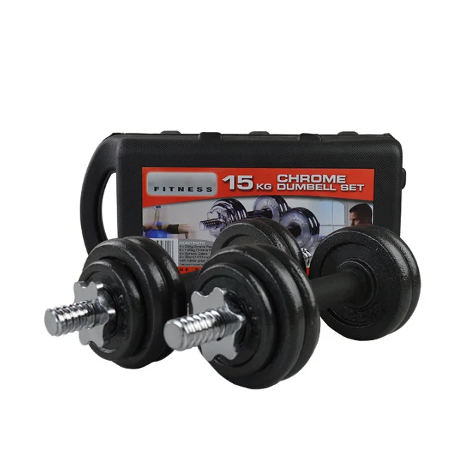 Adjustable Iron Dumbbell Set 15-50Kg Lbs Rubber-Coated Barbell for Fitness Exercises