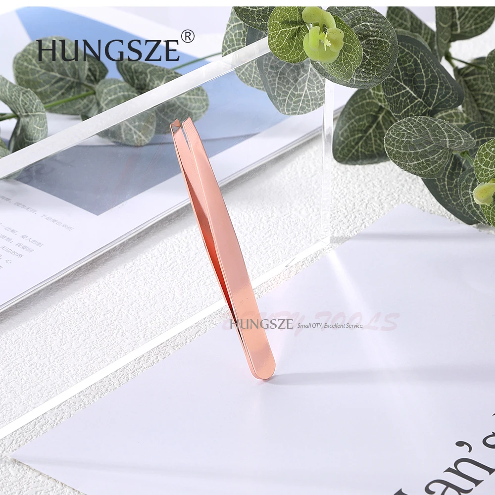 
High Quality Eyelash Extension Tweezers Eyebrow Tweezers Stainless Steel Private Label Rose Gold 