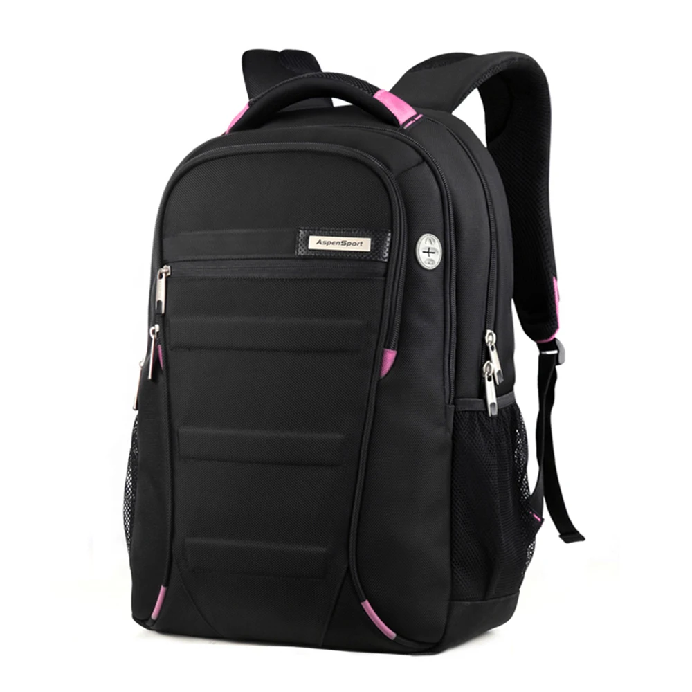

AspenSport Multi Compartment Wholesale Men For 17 Inch Notebook, School Bags Boy Waterproof Black Laptop Backpacks, Black/black&red/black&pink