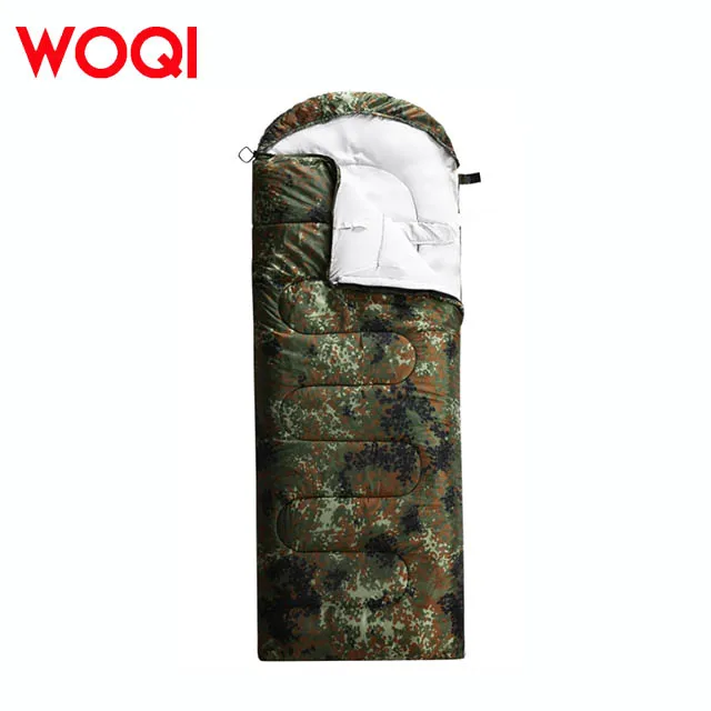 WOQI Outdoor Wholesale Camo Camping Sleeping Bag for Hiking Warm and Lightweight Sleeping Bag with Portable Bag