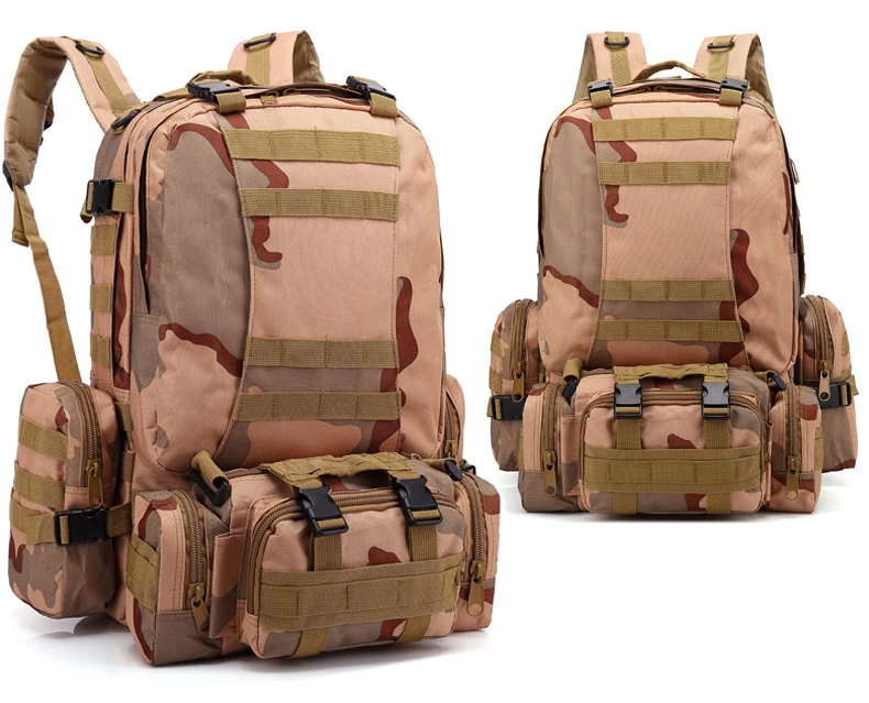 

3 in 1 tactical backpack 8 colors sports Outdoor Military Rucksacks 55L Waterproof Camping Hiking Trekking Fishing Hunting Bags