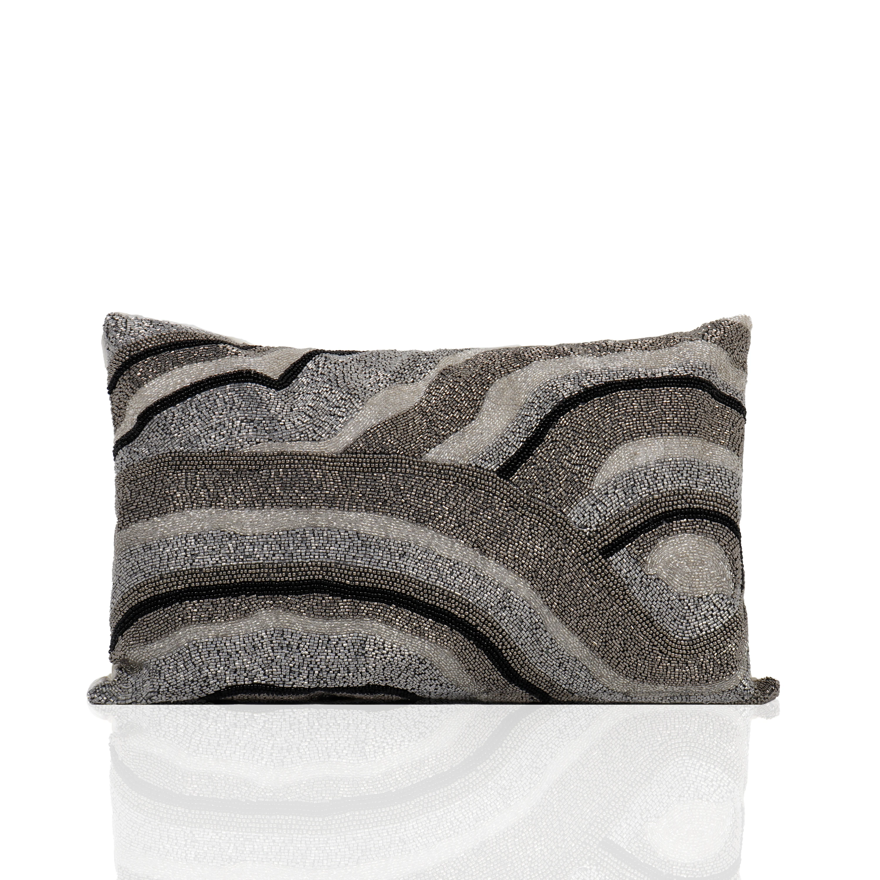TIFFHOME Dark Gray Custom Handmade Throw Pillows Abstract Beaded Decorative Cushion Covers for Sofa Hotel Use Home Decor50*30cm