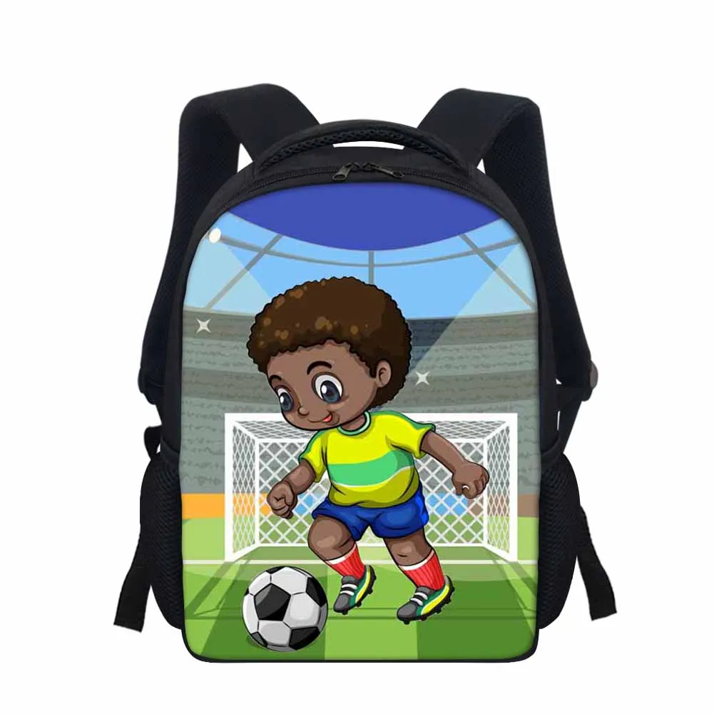 

African American Football Boy Print Children Backpacks Kindergarten Schoolbag Kids Cute Little Boys Small Preschool BookBag, Customized color