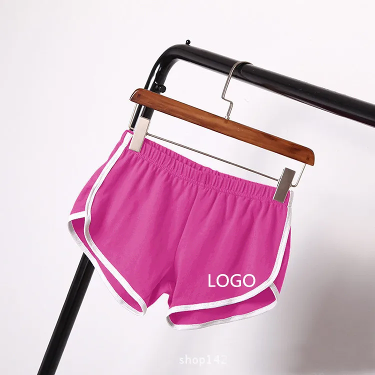 

Customize Logo S-6xl Plus Size Candy Color Hot Pant Elastic Girls Running Sports Biker Gym Shorts Women Summer Workout Shorts, 14 colors available