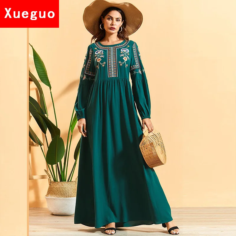 

2021 women's sleepwear pajamas Muslim robe lady beach long dress home wear over size pijamas pj gown casual nighty for women