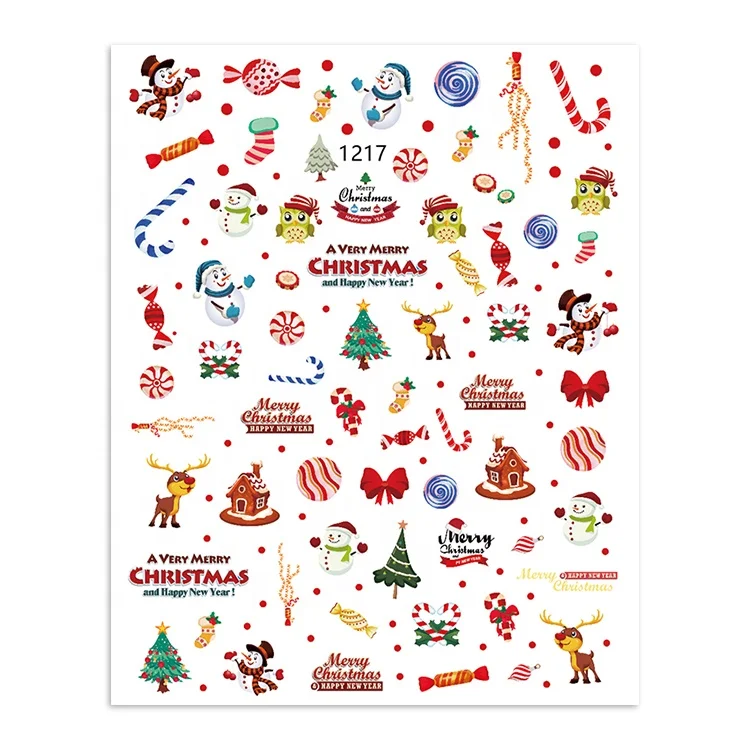 

Paso Sico New Year Festival 3D Ultra Thin DIY Christmas Nail Art Sticker for DIY Cartoon Decal